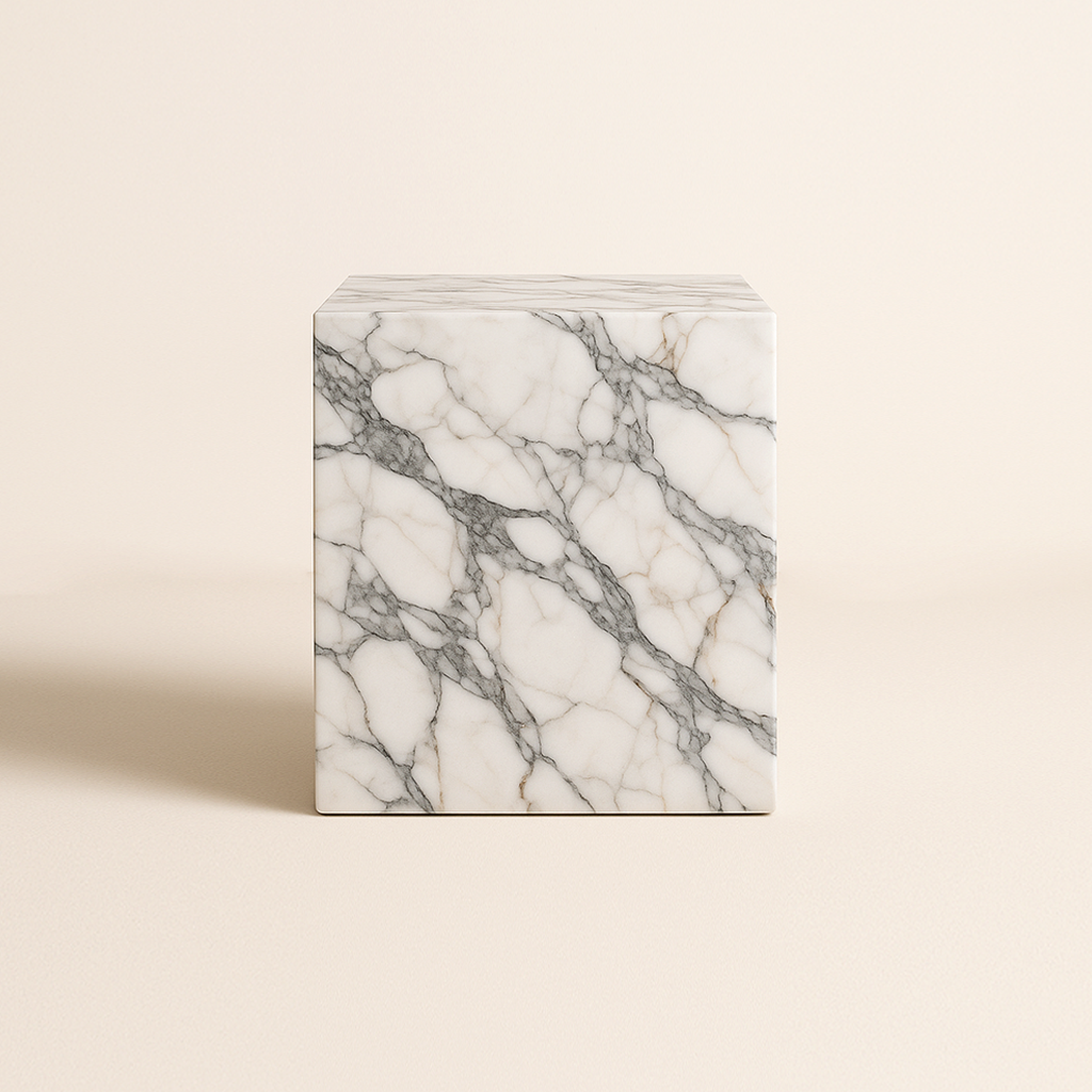 Block Side Table - Marble Calacatta