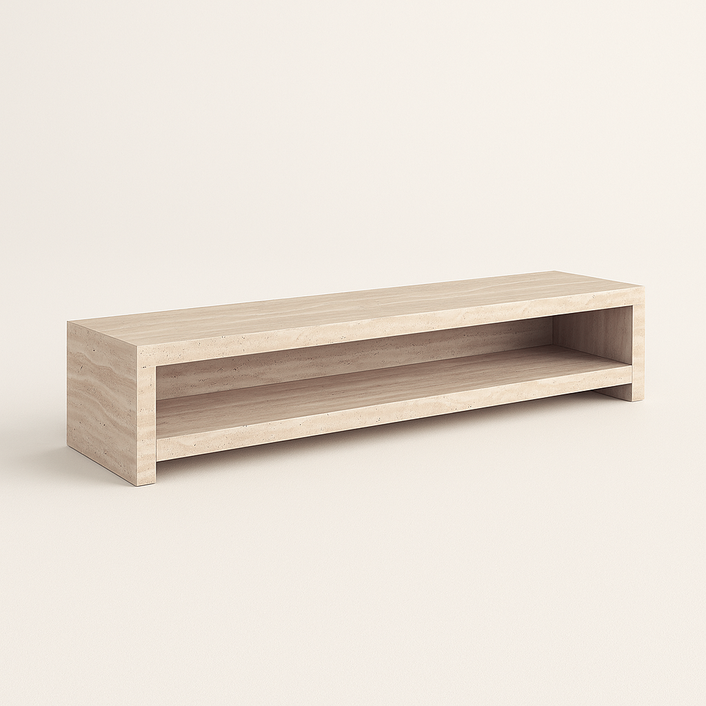 Travana TV Console Table - Travertine