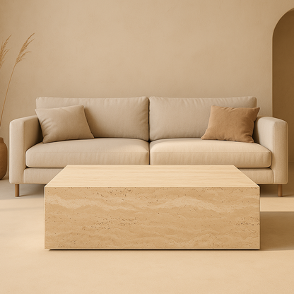 Block Coffee Table - Travertine