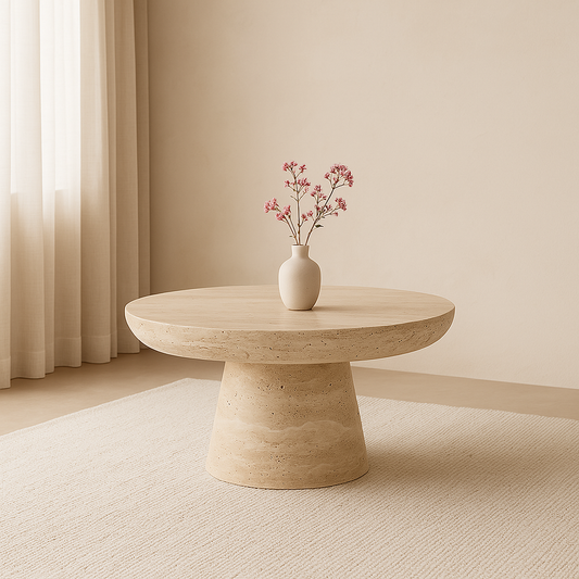 Chunky Cone Coffee Table - Travertine