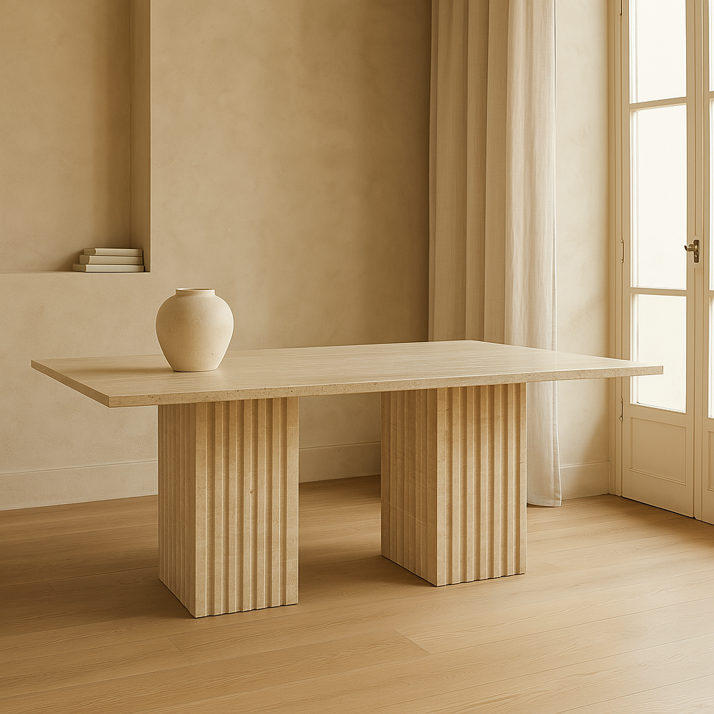 Athena Dining Table - Travertine