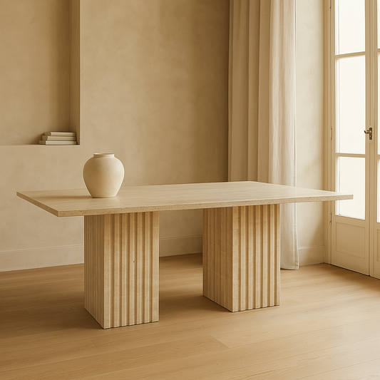 Athena Dining Table - Travertine