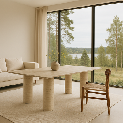 Sicily Dining Table - Travertine