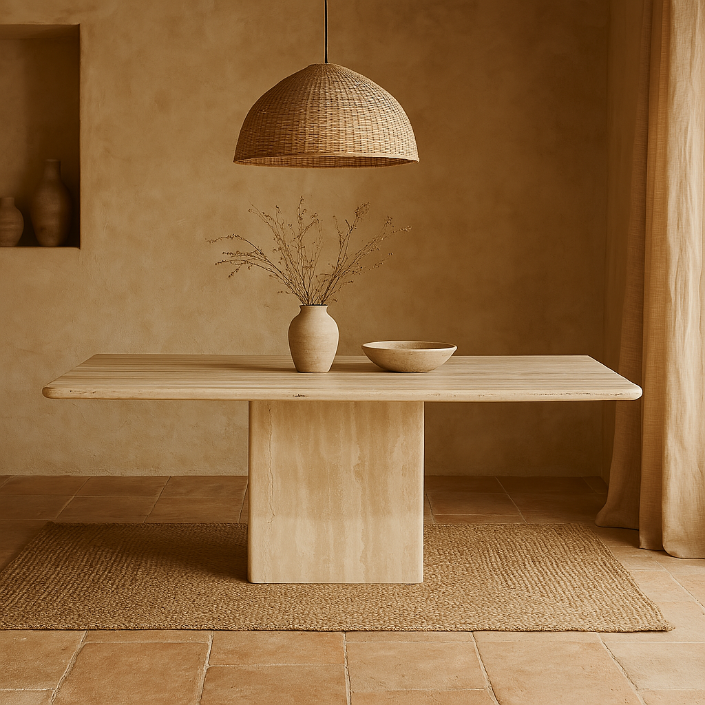 Zona Dining Table - Travertine