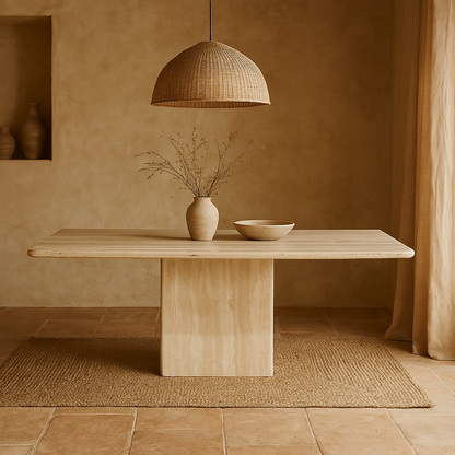 Zona Dining Table - Travertine