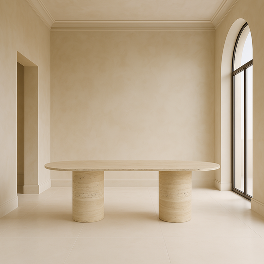 Timeless Ovale Dining Table - Travertine
