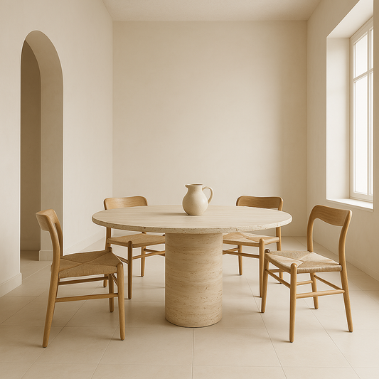Timeless Round Dining Table - Travertine