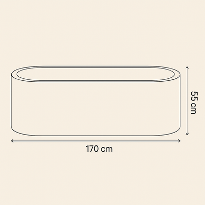 Ovalo Bathtub - Travertine