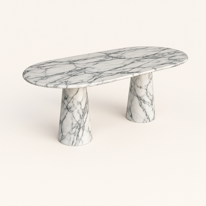 Cone Elegance Ovale Dining Table - Marble Calacatta