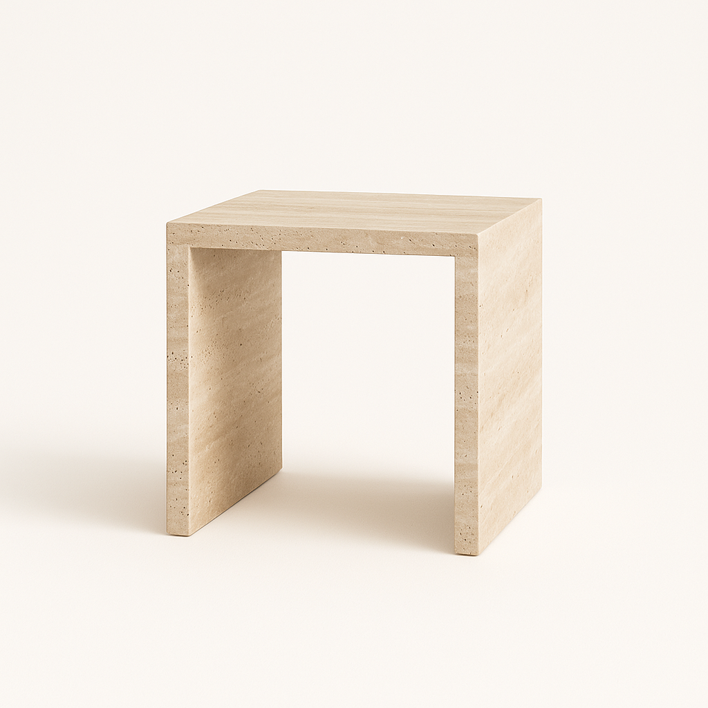Noche Bedside Table - Travertine