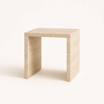 Noche Bedside Table - Travertine