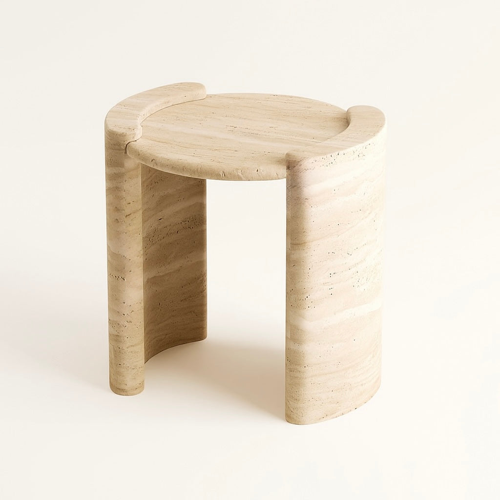Stockholm Side Table - Travertine