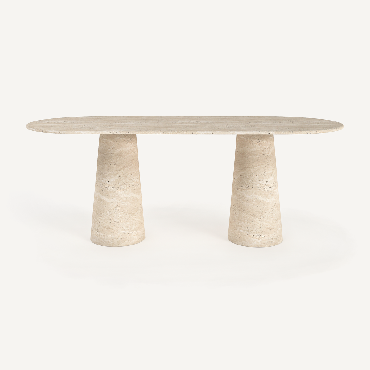 Cone Elegance Ovale Dining Table - Travertine