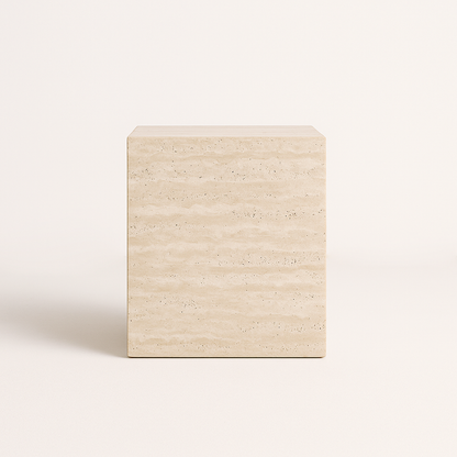 Block Side Table - Travertine