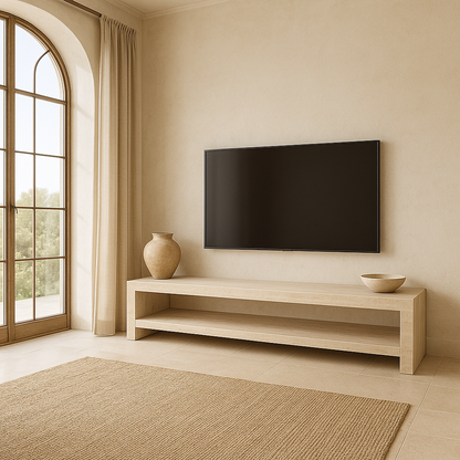 Travana TV Console Table - Travertine