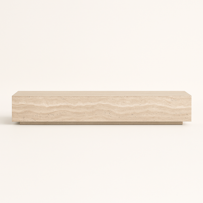 Block TV Console Table - Travertine