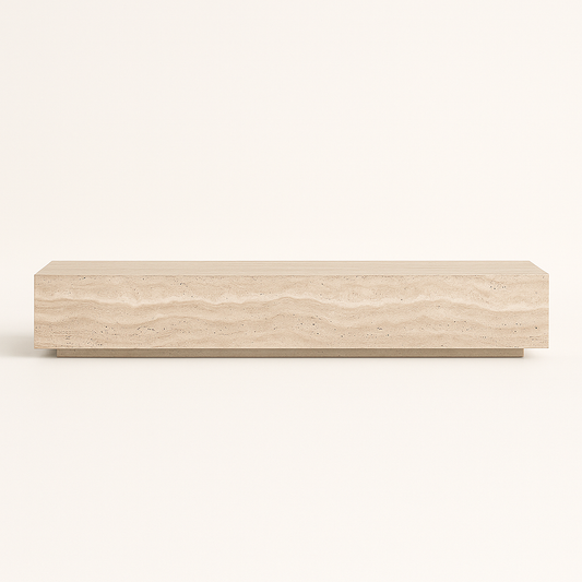 Block TV Console Table - Travertine