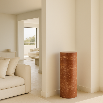 Ardea Side Table - Red Travertine