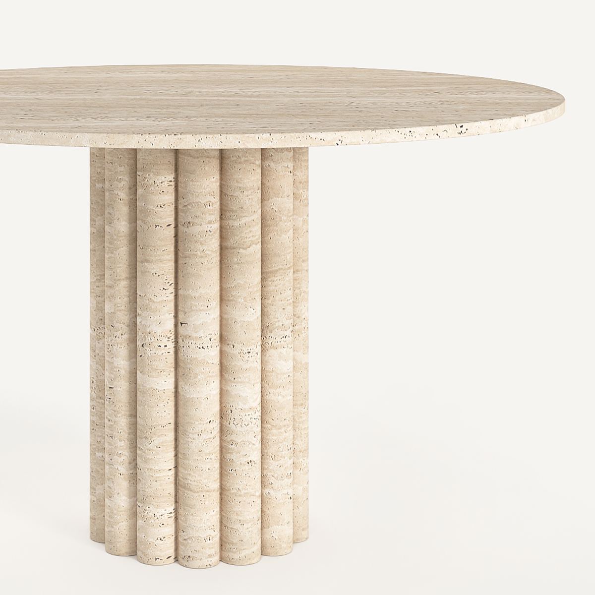 Ripple Round Dining Table - Travertine